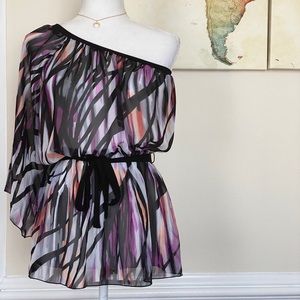 BisouBisou- Off the Shoulder Multi colored Blouse